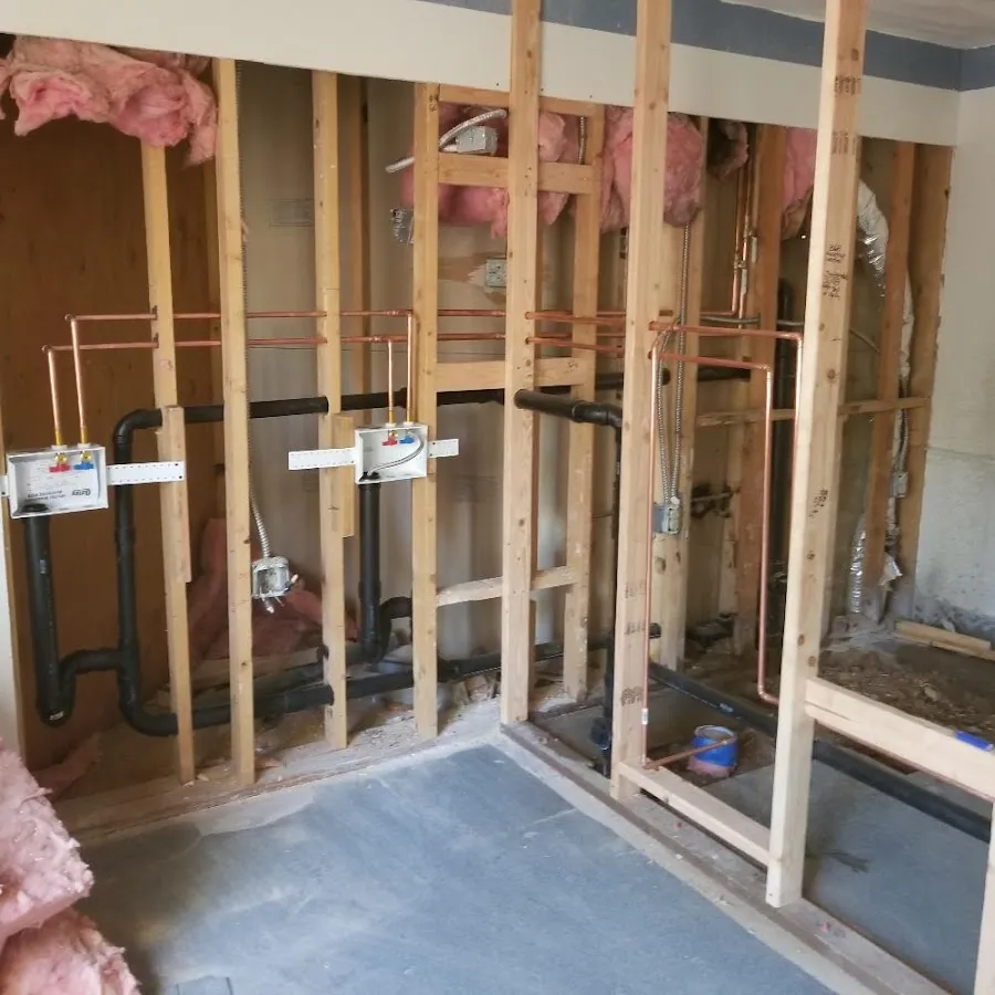 Copper pipe rough-in and plumbing installation in Oak Bluffs